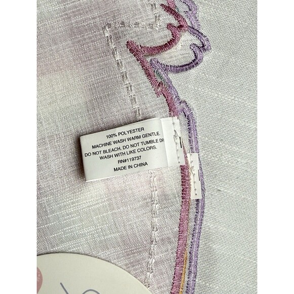 Coterie Studio Set Of 4 Embroidered Pastel Plaid Bunny Easter Placemats 15” New - Picture 6 of 8